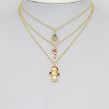 Christmas tree Snowman Candy Cane Charm Pendant, Sku#Y1068
