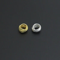 Gold Silver Twisted Knot Spacer beads, Swirl spacer for jewerly making, Sku#Y1069