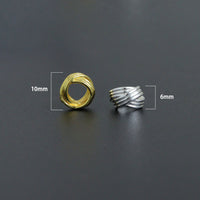 Gold Silver Twisted Knot Spacer beads, Swirl spacer for jewerly making, Sku#Y1069