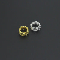 Gold Silver Flower big hole spacer beads, Sku#Y1070