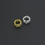 Gold Silver Flower big hole spacer beads, Sku#Y1070