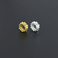 Gold Silver Flower big hole spacer beads, Sku#Y1070