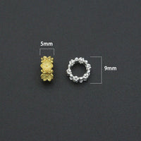Gold Silver Flower big hole spacer beads, Sku#Y1070