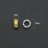 Gold Silver Flower big hole spacer beads, Sku#Y1070
