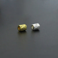 Gold Silver Geometric Barrel Spacer Bead, Sku#Y1071