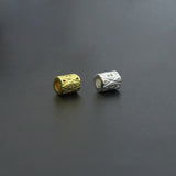 Gold Silver Geometric Barrel Spacer Bead, Sku#Y1071