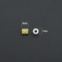 Gold Silver Geometric Barrel Spacer Bead, Sku#Y1071