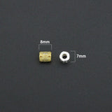 Gold Silver Geometric Barrel Spacer Bead, Sku#Y1071