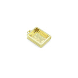 Gold Rectangular Floral Frame Pendant with heart, flower rectangle charm, Sku#Y1072