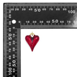 Red Enamel Gold Heart Pendant charm, Sku#Y1074