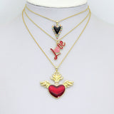 XoXo Heart valentine's day Charm Pendant, Sku#Y1075