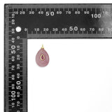 Strawberry Quartz Aventurine Teardrop Stone Charm Pendant, Sku#Y1076
