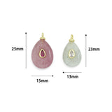 Strawberry Quartz Aventurine Teardrop Stone Charm Pendant, Sku#Y1076
