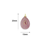 Strawberry Quartz Aventurine Teardrop Stone Charm Pendant, Sku#Y1076