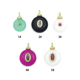 Natural Gemstone Charm Pendant, Sku#Y1078