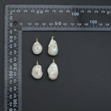 Baroque pearl charms with tiny gemstone, Sku#Y1079