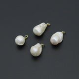Baroque pearl charms with tiny gemstone, Sku#Y1079