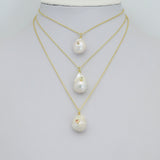Baroque pearl charms with tiny gemstone, Sku#Y1079