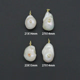 Baroque pearl charms with tiny gemstone, Sku#Y1079