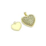 Black Pink CZ Heart Charm Pendant, valentine's day charm, Sku#Y1083