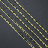 Gold Elongated Oval Link Chain By Yard, sku#Y1085