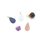 Natural Stone Pendant Collection-Teardrop Butterfly charm, Sku#Y1088
