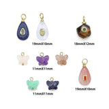 Natural Stone Pendant Collection-Teardrop Butterfly charm, Sku#Y1088