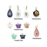 Natural Stone Pendant Collection-Teardrop Butterfly charm, Sku#Y1088