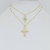 CZ Cross Pendant charm, Baguette cz cross, Sku#Y1093
