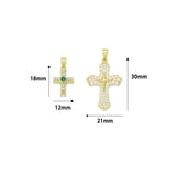 CZ Cross Pendant charm, Baguette cz cross, Sku#Y1093