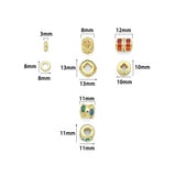 Heart, Flower, Orange Red CZ, Multicolor Gem Spacer charm, Spacer beads , Sku#Y1096