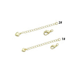 Gold Lobster Claw Clasp with heart end extension chain, Sku#Y1097