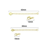 Gold Lobster Claw Clasp with heart end extension chain, Sku#Y1097
