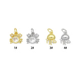Big Clear CZ Crab Octopus  charm, Sku#Y1099