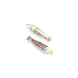 Double sided Hand-Painted Ceramic Fish Pendant charm, Sku#Y1100