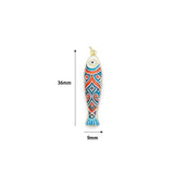 Double sided Hand-Painted Ceramic Fish Pendant charm, Sku#Y1100