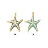 Large Pearl Starfish Pendant charm, Sku#Y1101
