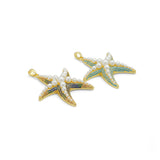 Large Pearl Starfish Pendant charm, Sku#Y1101