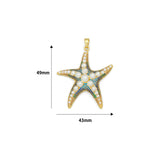 Large Pearl Starfish Pendant charm, Sku#Y1101