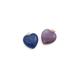 Natural Stone Heart Pendant with cz Center Pendant, Sku#Y1102