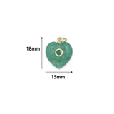 Natural Stone Heart Pendant with cz Center Pendant, Sku#Y1102