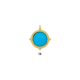 Turquoise Compass Medallion Pendant, Sku#Y1104