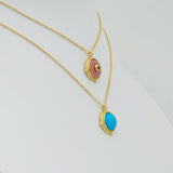 Turquoise Compass Medallion Pendant, Sku#Y1104