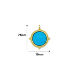 Turquoise Compass Medallion Pendant, Sku#Y1104