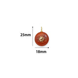 Gemstone Coin Pendant with Inlaid CZ,Sku#Y1105