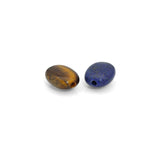 Natural Gemstone Flat Oval Spacer Beads with Inlaid Zircon Crystal Accents,Sku#Y1106
