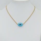 Natural Gemstone Flat Oval Spacer Beads with Inlaid Zircon Crystal Accents,Sku#Y1106
