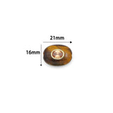 Natural Gemstone Flat Oval Spacer Beads with Inlaid Zircon Crystal Accents,Sku#Y1106