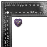 Natural Stone Carved Puff Heart Charms with Inlaid Cubic Zirconia Centered , Sku#Y1107