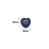 Natural Stone Carved Puff Heart Charms with Inlaid Cubic Zirconia Centered , Sku#Y1107